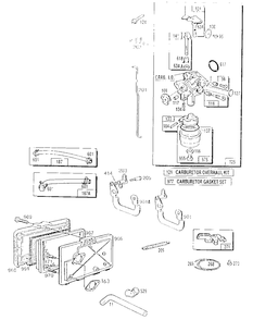 Carburetor Assembly Air Cleaner Diagram and Parts List for 111782-0191-XX  Briggs and Stratton Engine